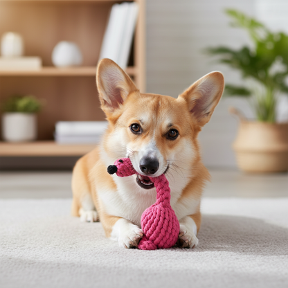 Flamingo Rope Dog Toy